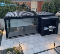 Pergola électrique moderne en aluminium Sweet Home avec toit à lames orientables, imperméable et écologique, pour terrasse extérieure et patio