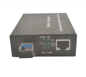 Gigabit Fiber Media Converter Single-Mode LC Single Mode 10/100/1000 Gigabit Media Converter