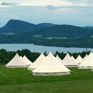 Tente de luxe imperméable au sol détachable Camping et Glamping <span class=keywords><strong>Yourte</strong></span> <span class=keywords><strong>Grande</strong></span> tente de mariage familiale Tente de cloche en toile extérieure - Product Image 1