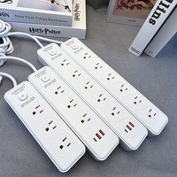 Stop Kontak Listrik Standar AS dengan Pelindung Lonjakan Arus dan Port USB Tipe C 110V 10A Kabel Ekstensi Multi Stop Kontak untuk Rumah dan Kantor