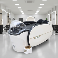 Lit de massage électrique vibrant de luxe et fauteuil-lit de lavage de cheveux au design moderne pour salon, barbier et usage esthétique