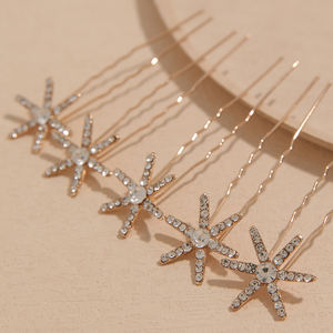 <span class=keywords><strong>Horquillas</strong></span> de diamantes de imitación de estrella de moda 5 uds un conjunto de <span class=keywords><strong>horquillas</strong></span> para niñas accesorios simples para el cabello de <span class=keywords><strong>novia</strong></span> <span class=keywords><strong>horquillas</strong></span> para mujeres - Product Image 3