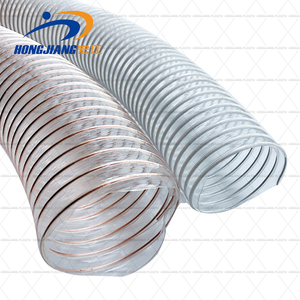 Tuyau de conduit ondulé PU/<span class=keywords><strong>PE</strong></span>/PVC avec fil de cuivre Fil d'acier Helix Clear PU Tuyau de conduit pour l'industrie du bois 200mm 250mm 300mm - Product Image 2