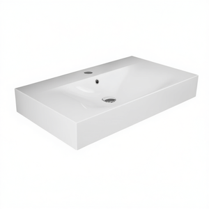 Lavabo de pared Des con un solo orificio, 60 cm de longitud, para baño. - Product Image 3