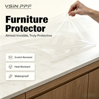 Film de protection transparent pour meubles, auto-adhésif, résistant aux rayures, imperméable, film TPU pour surface de table ou d'armoire en bois