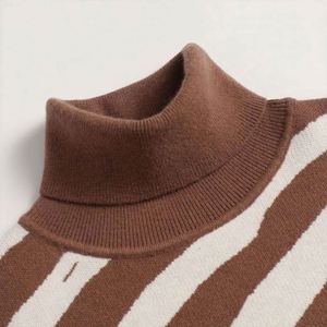 Customizable Pattern Jacquard Embroidery Knitting Winter Casual Front <b>Turtleneck</b> Knitted Women's Pullover High Neckline <b>Sweater</b> - Product Image 4
