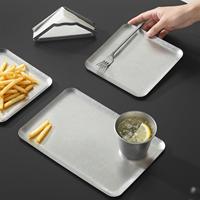 Platos Cuadrados y Rectangulares para Servir, Resistentes al Óxido, para Catering, Restaurantes, Presentación de Alimentos, Juego de Platos Versátiles para Cocina Comercial