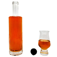 Bouteille de vin mate avec bouchon en liège 750 ml pour gin, vodka, whisky, tequila et autres spiritueux