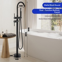 Colonne de douche en cuivre chromé avec robinet cascade pour baignoire eau froide et chaude, colonne latérale cylindrique pré-encastée, colonne de douche à haut débit
