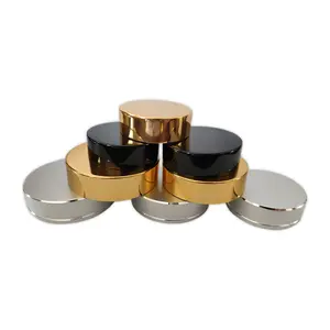 Couvercle et capuchon en argent dorés anodisé UV, pour bouteille et pot de cosmétique, noir, OEM, 38mm, 40mm, 42mm, 53mm, 100 pièces