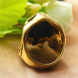 <b>Elephant</b> Ring Men's Retro Gold Stainless Steel Animal Shape Jewelry <b>Gift</b> - Product Image 3