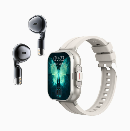 Cheap Smartwatch TWS Earbuds 2-in-1 High Quality Health Monitoring Fitness Tracker TFT Square Design IP65 Waterproof NFC D8E