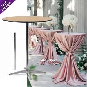Sino Perfect Furniture Outdoor Folding Cocktail <b>Table</b> Wedding Party <b>Adjustable</b> Bar High Foot Wooden Cocktail <b>Table</b> - Product Image 2