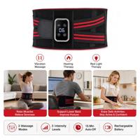 Ceinture de massage lombaire à LED rouge OEM d'usine avec vibration, chauffage et compresse chaude pour soulager les douleurs lombaires et dorsales