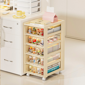 Armoire de rangement multifonction en plastique de haute qualité avec <span class=keywords><strong>tiroirs</strong></span> transparents, étagère à livres, présentoir pour figurines, pour la maison et le bureau - Product Image 1
