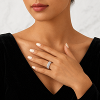 Bague de mariage éternelle haut de gamme en argent S925 avec moissanite et diamants multiples, élégante et raffinée, de la fabrique de bijoux