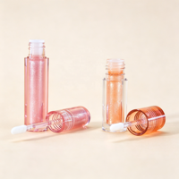 Gloss à lèvres scintillant, rouge à lèvres liquide, gloss pailleté, applicateur Doe Foot, tube transparent, marque privée, teinte rose nude pour le maquillage