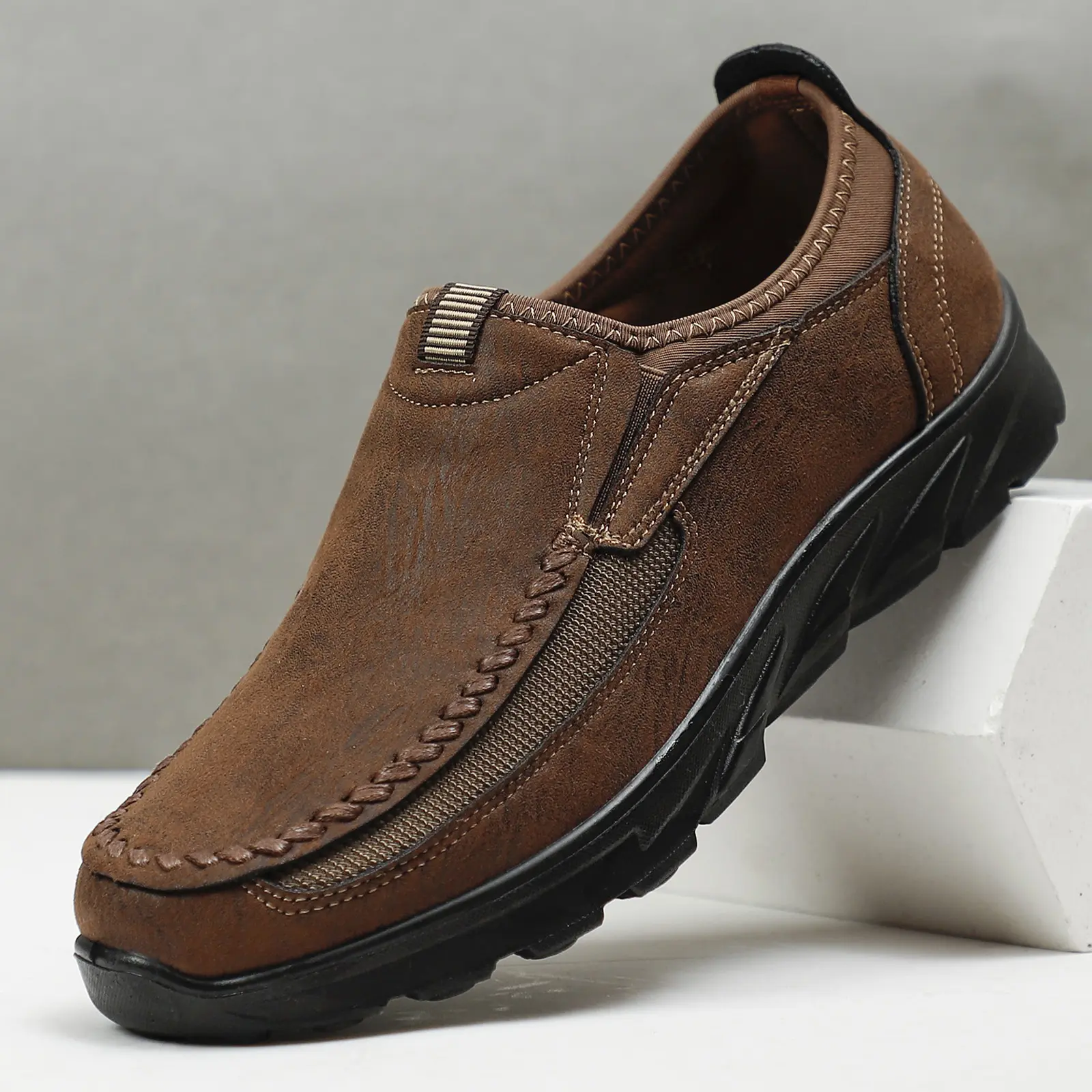 Mocasines informales transpirables para hombre, zapatillas ligeras para caminar al aire libre, calzado plano