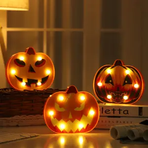 Kanlong halloween decoração 3 estilos plástico abóbora modelagem luz quente LED lâmpada Halloween headwear