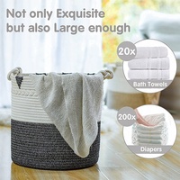 Panier de corde de coton Goodpick fait à la main de haute qualité avec poignée pour bébé blanchisserie jouet couverture panier de pépinière