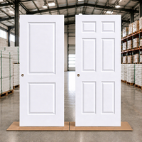 Porte intérieure moderne américaine standard 30x80 po, blanchie et apprêtée, porte creuse pour chambre à coucher, porte moulée en MDF, porte en bois moulé