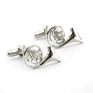 Musical Instrument Series Silver Horn Cufflinks Saxophone Cufflinks Men's Musical Instrument Cuff Nails