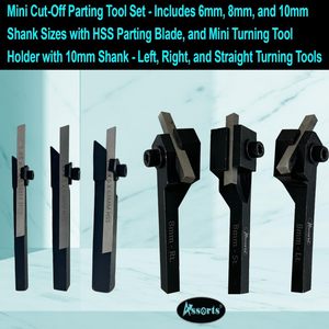 Juego de Herramientas de Corte y Modelado Mini, Incluye Tamaños de Vástago de 6mm/8mm/10mm con Cuchilla de Corte HSS y Mini Herramienta de Torneado - Product Image 3