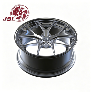 Nuevas llantas <span class=keywords><strong>JBL</strong></span> de aleación de aluminio forjado de dos piezas de 18-26 pulgadas, pulidas en plata, cóncavas profundas, con borde ancho y 5 radios, 5x112/114.3/<span class=keywords><strong>120</strong></span> - Product Image 3