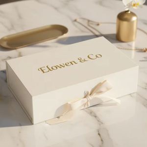 Cajas de Regalo de Cartón Rígido Plegables, Ecológicas y Biodegradables de Lujo, con Cierre Magnético e Impresión en Bronce para Jabón, Cartera, Foto - Product Image 1