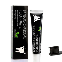 Dentifrice blanchissant au charbon de bambou activé naturel noir, faible abrasivité, sans fluorure, marque privée, vente chaude