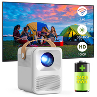 Mini projecteur intelligent LED portable CRE CR35 1080p Android 9 avec batterie intégrée, mise au point automatique, prise en charge 3D, compatible 4K, cinéma maison 3000