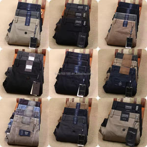 Pantalon fuselé en coton décontracté pour hommes, robe solide et douce, élastique et bien ajustée, poches droites à la cheville, tissu en toile léger - Product Image 1