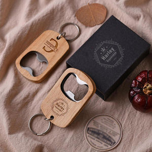 فتاحةزجاجة خشبية مخصصة لرفقاء العريس الزفاف هدية أفضل هدية عمل من فتاحةسلسلة مفاتيح خشبية - Product Image 6