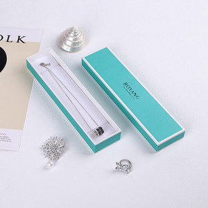 Boîte cadeau de luxe verte pour collier pendentif, emballage de bijoux, avec sac en papier, vente en gros OEM Boyang - Product Image 3