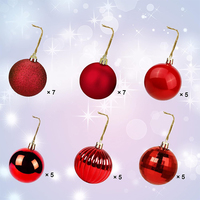 1.57 pouces de haute qualité respectueux de l'environnement maison ornements suspendus de Noël 34 boules en plastique incassables pré-enfilées