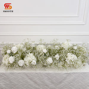 Camino de Mesa de Flores de Rosa Artificial Personalizado SMOOTH, Diseño Asimétrico Roto, Blanco, Opciones de Colores, Tamaño Personalizable - Product Image 5