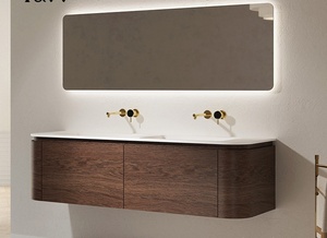 Modern minimalist washbasin wood grain bathroom cabinet combination bathroom smart <b>mirror</b> washbasin - Product Image 6