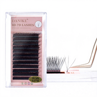 DANIKE 3D W Forme Faux Cils C D Curl Extension de Cils à la Recherche Naturelle 12 Lignes Mélanger 8-15mm Pas Cher Trèfle À Trois Feuilles Cils