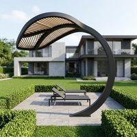 Grande sculpture moderne en acier inoxydable en forme de feuille, style parasol, pour jardin de villa et projets de parcs extérieurs, Fourniture d'usine