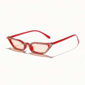 Nouveautés 2020, lunettes de soleil vintage UV400 pour femmes, monture petite, lunettes de soleil œil de chat avec strass - Product Image 2