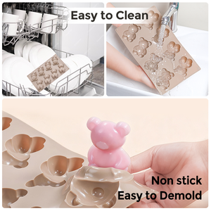 SILIKOLOVE Fabrik 8-fach Bärenform Kuchenform LFGB Platin 100% Lebensmittelecht Antihaftbeschichtet BPA-frei Silikon Mousse Kuchenformen - Product Image 2