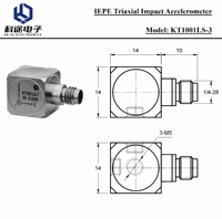 Accéléromètre triaxial IEPE, capteur de choc piézoélectrique 3 axes, transducteur de vibration ICP, surveillance des vibrations ±5000g 5-8kHz