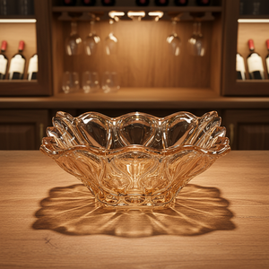 28cm ocean amber flower hollow Home Decoration Wedding crystal glass Candy Storage luxury Container Glass Candy fruit bowl - Product Image 3