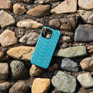 YUBO LEATHER Luxury <strong>Python</strong> Skin iPhone Case <strong>Real</strong> Leather Back Cover Leather Phone Case Magnetic Phone Case for iPhone 16 Pro - Product Image 5