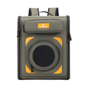 Büyük açık evcil hayvan sırt çantası çift omuzlar Oxford taşınabilir panoramik temizle pencere kıvrılmış kediler köpekler için stres önleme - Product Image 3