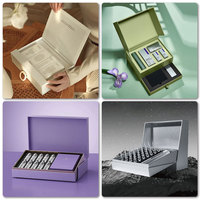 Boîte cadeau en carton haut de gamme personnalisée en forme de livre avec fermeture magnétique et doublure en éponge pour cosmétiques et soins de la peau, avec taille personnalisée