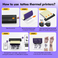 Imprimante de tatouage pratique de taille A4 en stock dans la fabrication de téléphone sans fil Document Mini imprimante thermique de tatouage Imprimante A4 portable