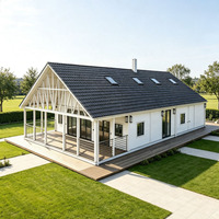 Maison conteneur modulaire préfabriquée extensible à toit étanche, construction rapide, maison mobile compacte 40ft 30ft avec grenier