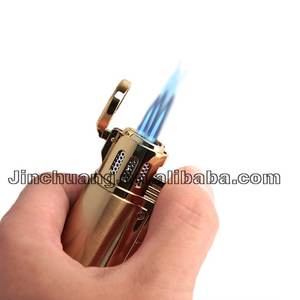 Offre Spéciale trois torche métal rechargeable électronique coupe-vent cigare Triple bougie Flip Top Jet torche briquet pour prix de gros - Product Image 4