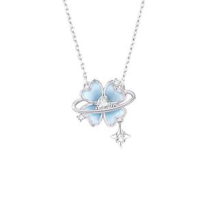 أقراط نسائية جميلة مرصعة من SongYi طقم قلادة سوار وردي من المينا زهر الكرز تشيكوسلوفاكيا زهرة من الذهب الوردي لؤلؤ المياه العذبة - Product Image 5